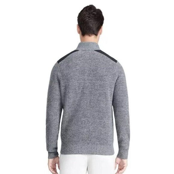 Izod Cardigan Men's Large Gray Knit Cotton Blend Long‎ Sleeve Full Zip Sweater - Picture 3 of 14